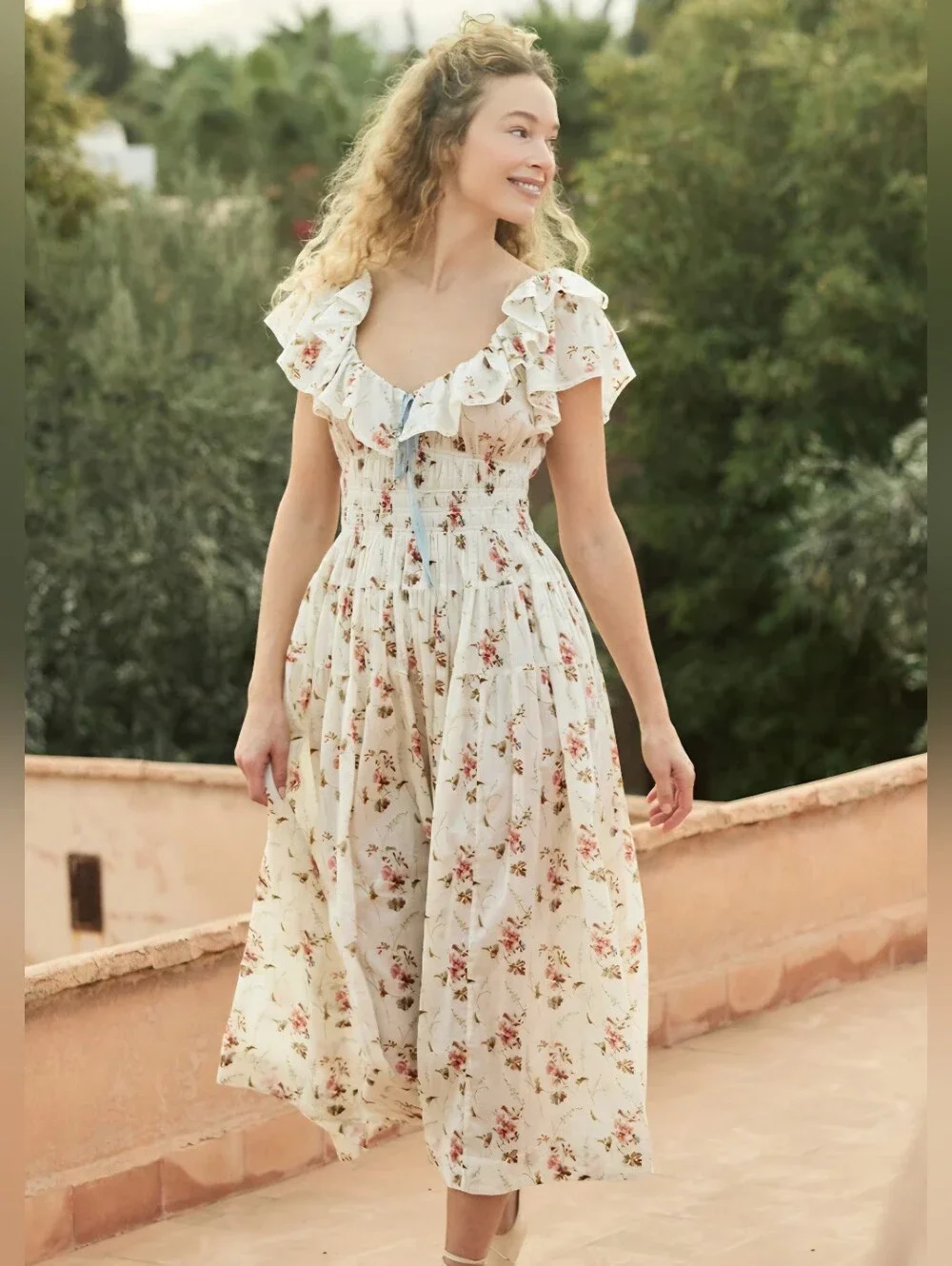 DOEN ILLIANA DRESSIN BLANC PRAIRIE ROSE S - Picture 1 of 5
